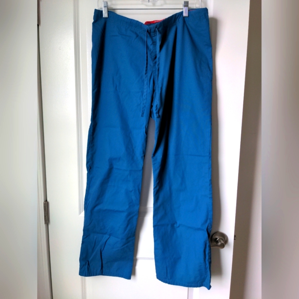 Dickies Scrubs Pant bottoms unisex Men & Women Drawstring Small Teal